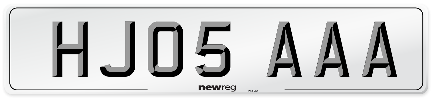 HJ05 AAA Number Plate from New Reg